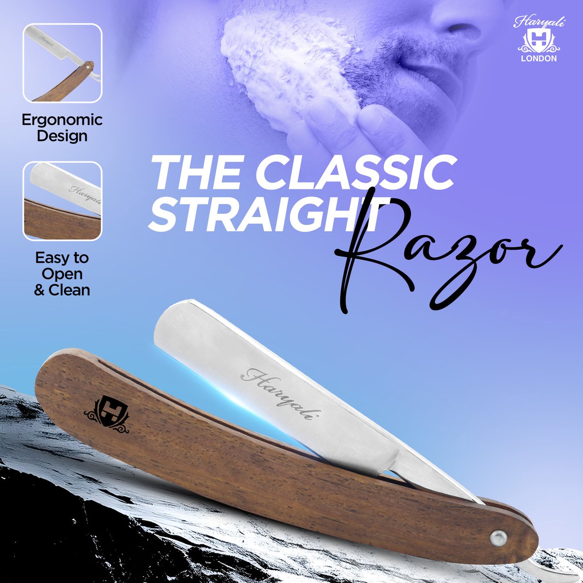 Rasoir Droit Classique - Manche En Bois - Lame Acier Inox - 15 Cm - Pour Barbier Ou Usage Personnel