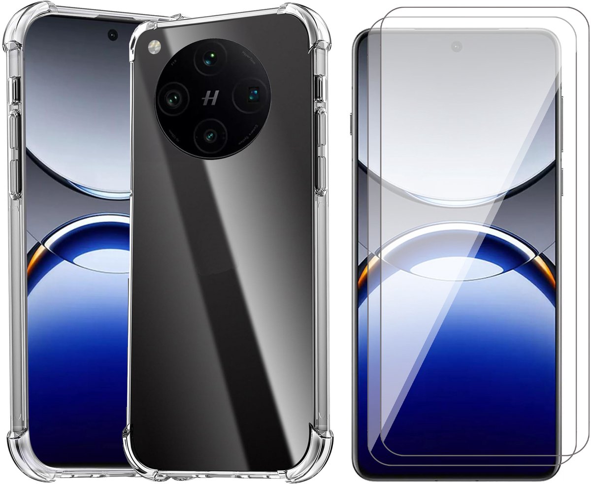 Hoesje geschikt voor Oppo Find X8 - 2x Screenprotector Glas - Shockproof Transparant