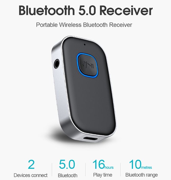 Bluetooth Receiver - BT 5.0 - 3.5MM AUX - 2 in 1 Bluetooth Receiver & Transmitter - Bluetooth Audio Receiver van Onbekend — afbeelding 5