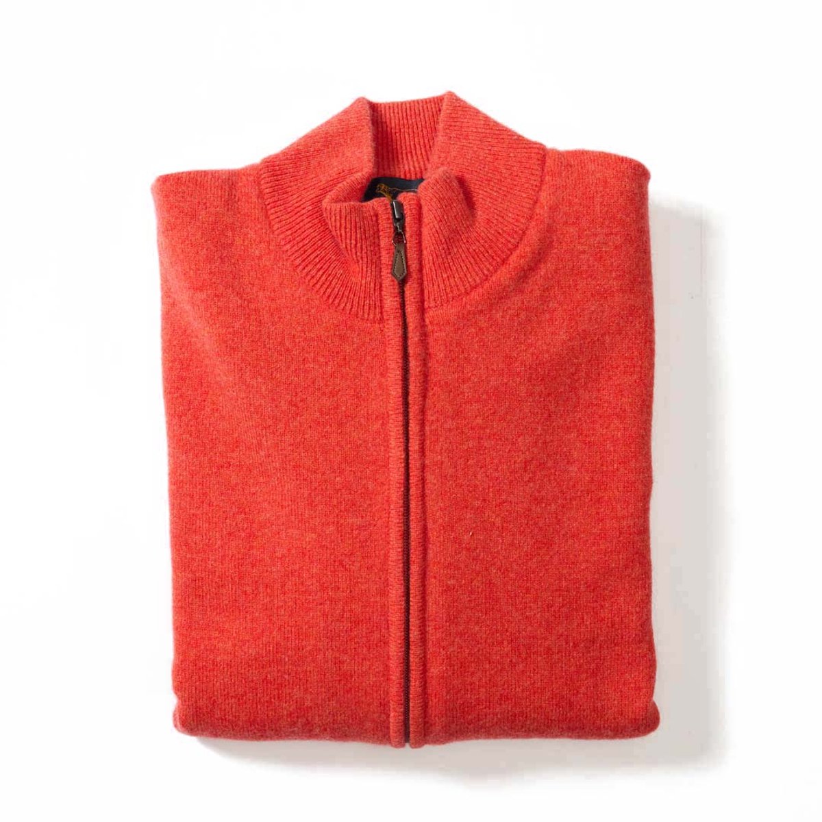 Osborne Knitwear Windstopper cardigan met rits heren – Trui met rits heren in Lamswol - Pullover Heren - Inferno - Zwarte voering - 2XL