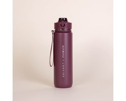 Cabau Bloom Bottle Roestvrijstalen Waterfles 870ml - Plum – Duurzame Thermosfles - BPA-vrij - Met Accessoires - Voor Sport, Werk & Reizen
