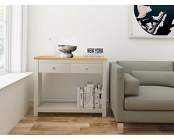Emerald-Consoletafel - 2-laden - Eiken/CrÃƒÂ¨me