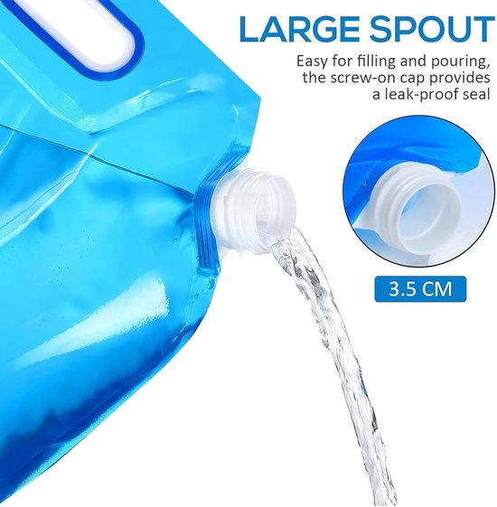 4 stuks opvouwbare waterjerrycan - 10 liter - opvouwbare waterjerrycan - waterjerrycan - camping - waterreservoir - voor outdoor, festival, campingaccessoires van Merkloos — afbeelding 5