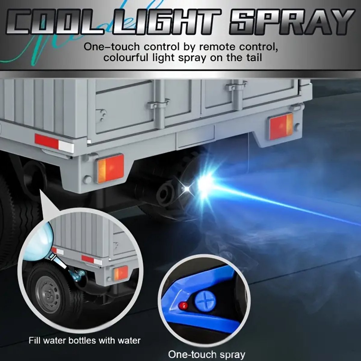 PolkaHome® RC auto, RC truck op afstandsbediening met stoom uitstoot functie. RC drift auto — afbeelding 8