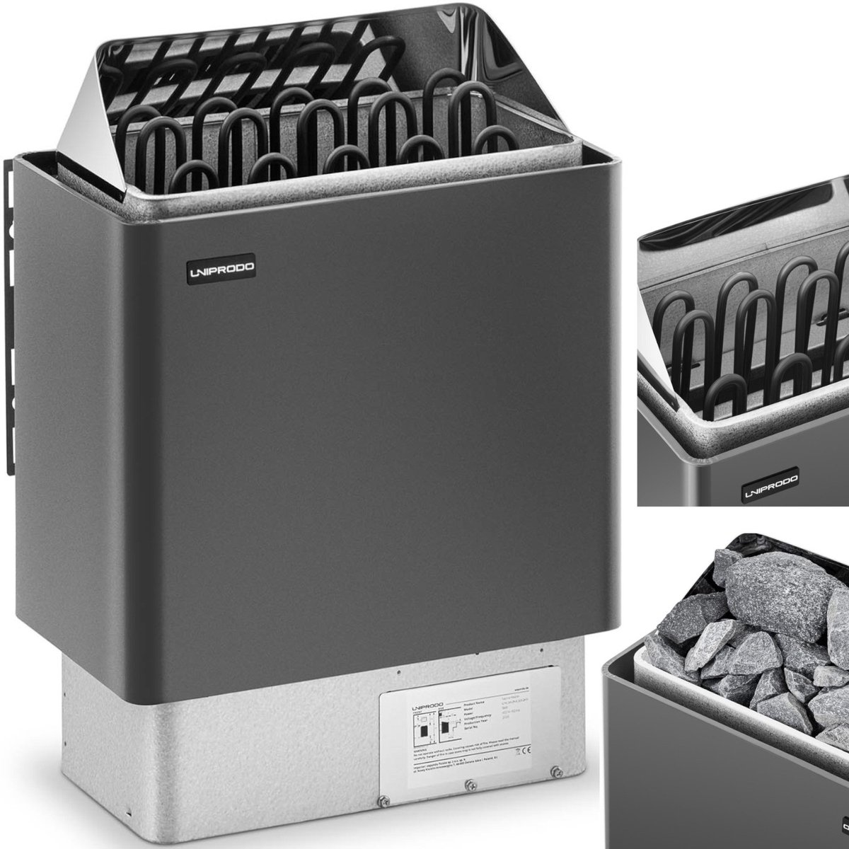 Uniprodo Saunakachel - 9 kW - 30 tot 110 ° C 10250223