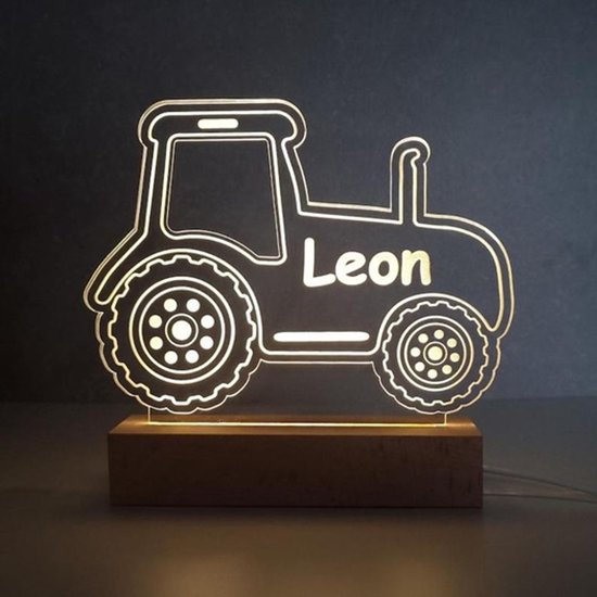 Tractor lamp met naam - Lamp - nachtlamp - cadeau - verjaardag