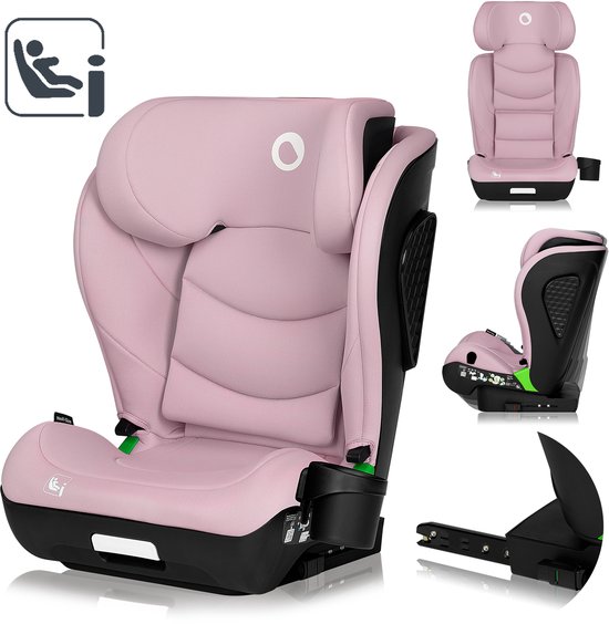 LIONELO Neal i-Size Autostoel 100-150 cm (Groep 2/3, 3-12 jaar), Kinderzitje met ISOFIX & Autogordel, R129, 4 Ligstanden, Verstelbare Hoofdsteun 10 posities, Zijbescherming, Bekerhouder, Turquoise