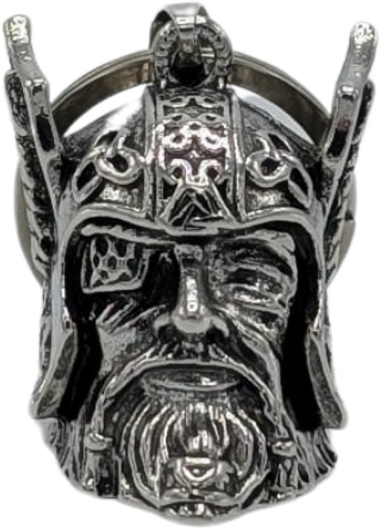 Grand X - Bell Guardian - Dieu Viking - Argent - Gremlin Bell - Porte-clés - Porte-clés Moto - Cloche Porte-Bonheur Moto - Pendentif Sac - Foi