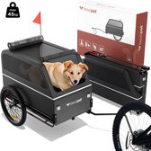 Trevopet® – Hondenfietskar XL – Hondenkar – Fietskar Hond – Hondenfietskar Opvouwbaar – Honden Fietskar met Hondenloopplank, Veersysteem e Weerbestendig Ontwerp – Voor Grote Hond tot 45 kg – Geschikt voor E-Bikes en Normale Fietsen – Zwart