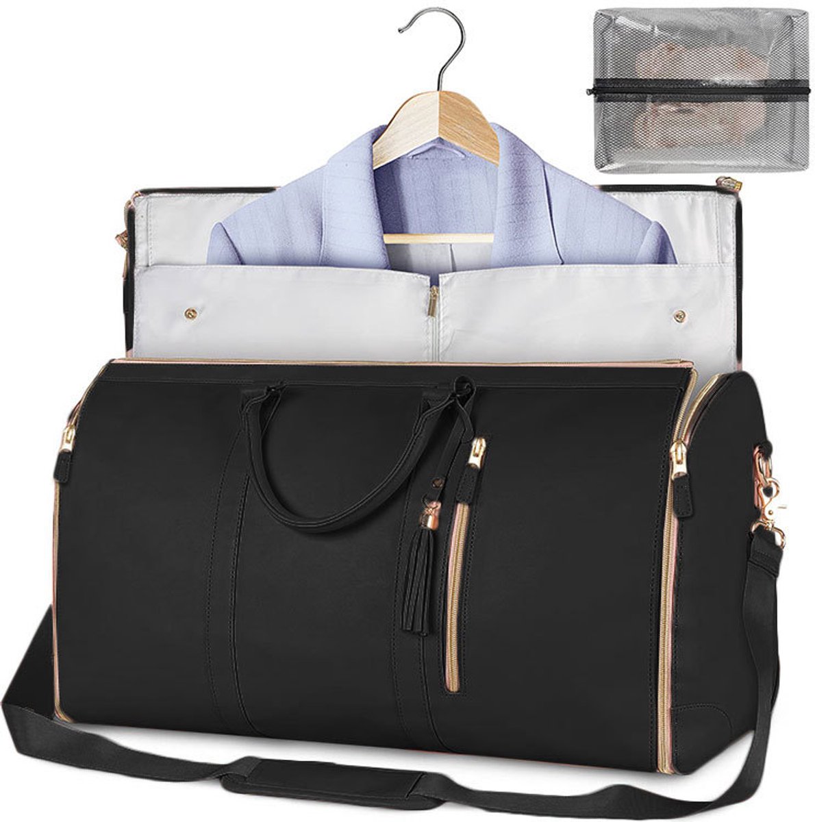 BAGSMART Reistas, handbagage, weekendtas, reis-sport, duffle bag, draagtas, grote overnight bag voor dames en heren, roze