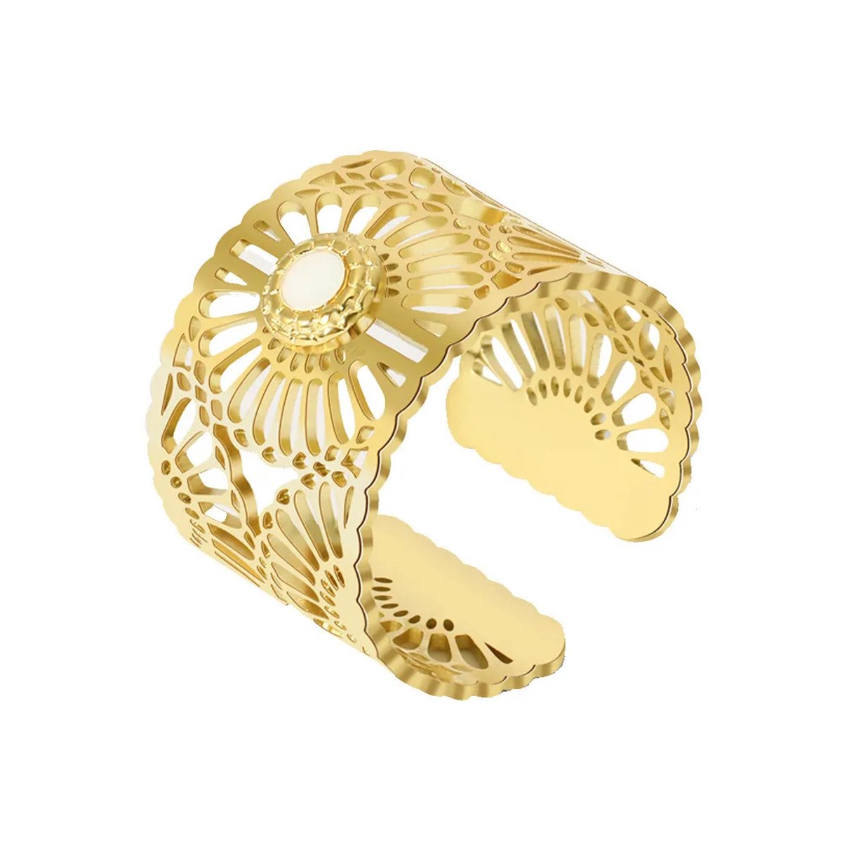 Ring Si Amor Sieraden RP1610-1-G Ring met steen Roestvrij staal Kleur Goud