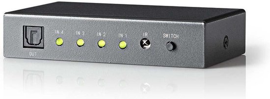 Nedis digitale optische Toslink audio schakelaar 4 in - 1 uit