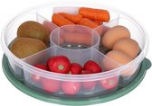 Excellent Houseware Boîte de rangement - hermétique - 5 compartiments - vert foncé - plastique - 2 litres