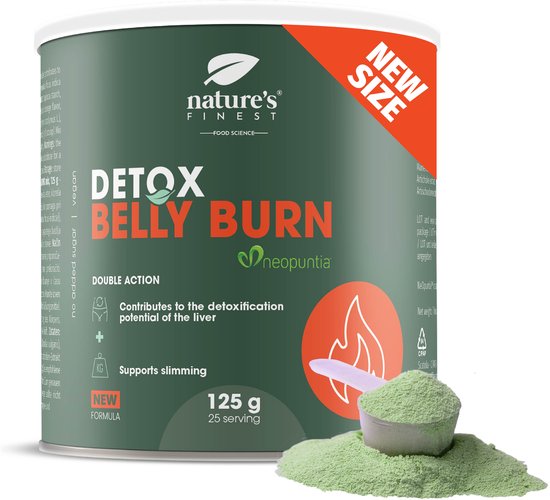 Nature's Finest Detox Belly Burn 125g - 2in1 Afslank Detox Formule - 100% Natuurlijke Ingrediënten Detoxkuur om Gewicht Te Verliezen - Gewichtsverlies Product