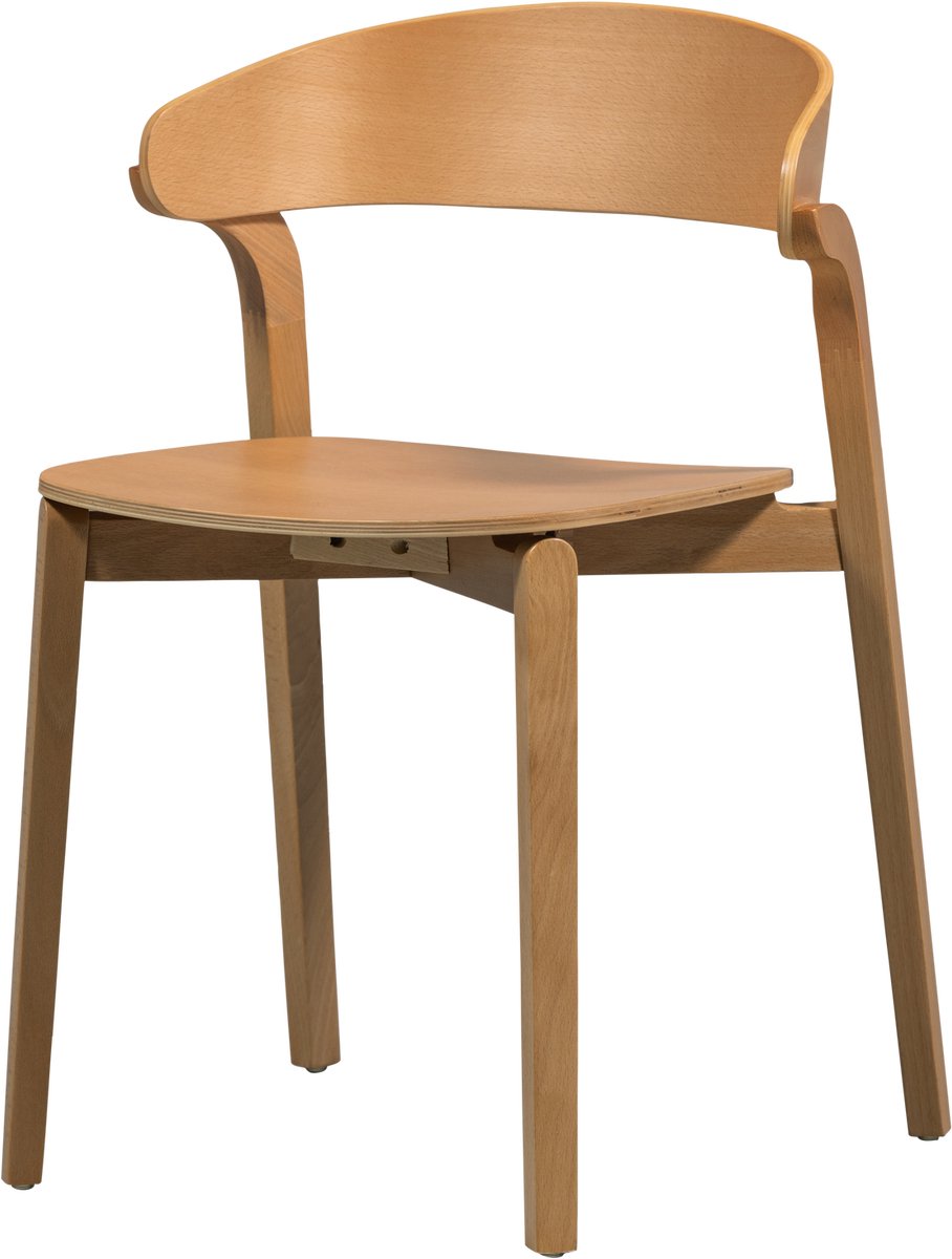 WOOOD Cras Eetkamerstoel - Hout- Naturel - 75x52x42