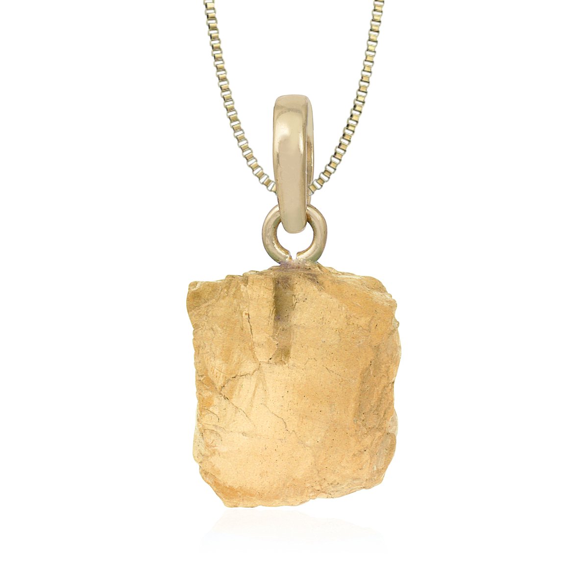 Natuursieraad -  925 sterling zilver goud verguld ruwe citrien ketting - luxe edelsteen sieraad - handgemaakt