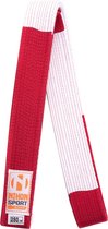 Rood-witte judoband voor 6e dan Nihon | extra stevig - Product Kleur: Rood / Wit / Product Maat: 300