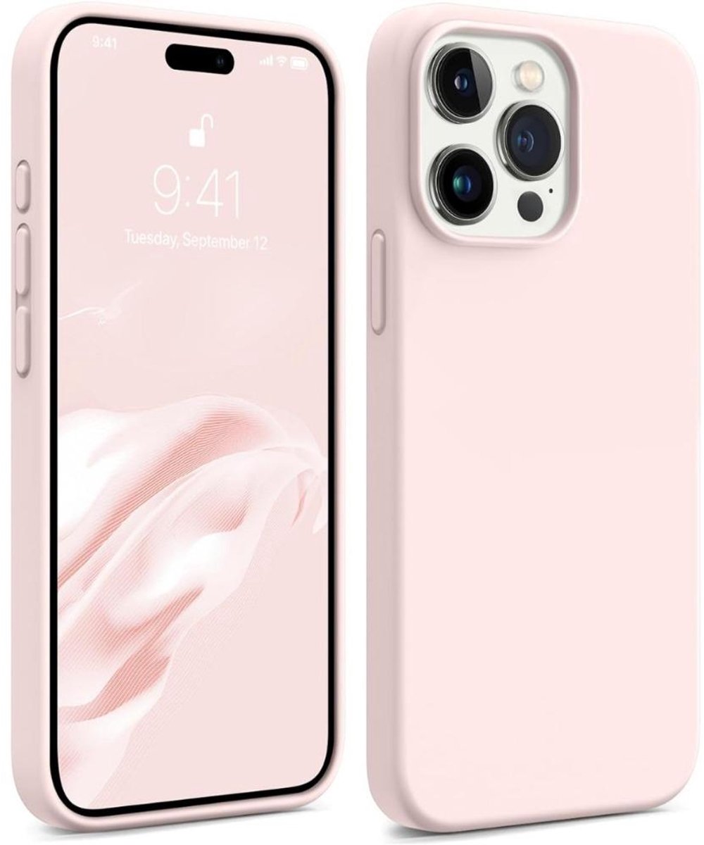 Shockproof Backcover - Liquid Silicone Soft Hoesje - Geschikt voor: iPhone 15 Pro - Lichtroze