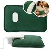 STAUS&BACH Aura - Elektrische kruik met hoes voor je handen - Fleece - Warmwaterkruik baby - Babykruik - Groen