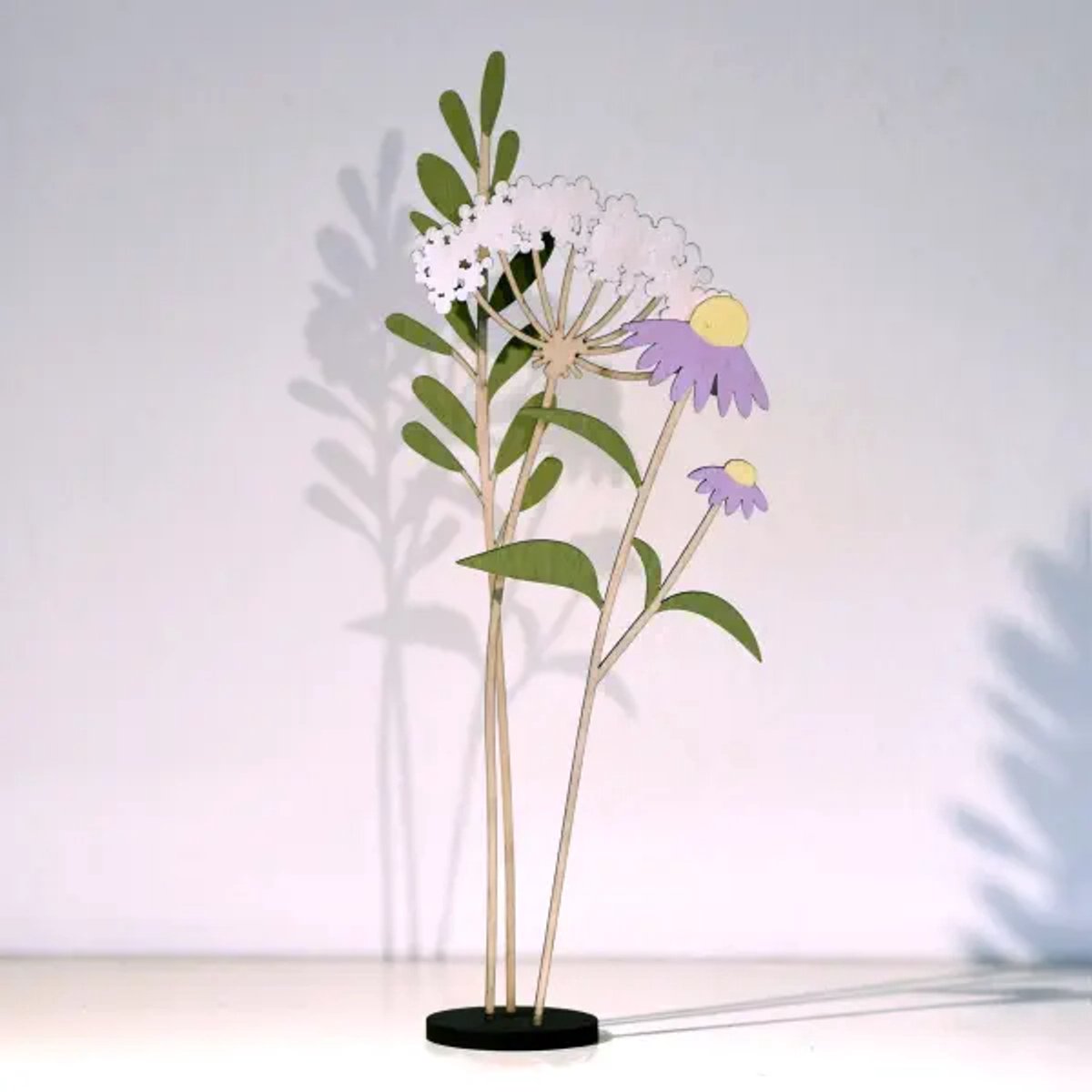 Als je van bloemen hout - Houten Bloemen - set van 3 bloemen