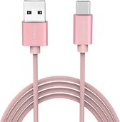 Orico - Câble USB Type-C de chargement et de données - 2,4A - Nylon tressé - Aluminium - 1 mètre - Rose Métallique