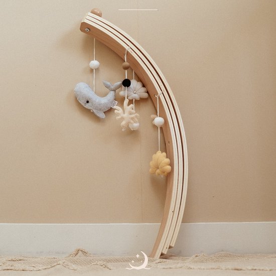 Wavy Dreams - Baby Gym Pearl - Hout & Vilt - Inklapbaar - Vanaf 0 jaar van Wavy Dreams — afbeelding 2