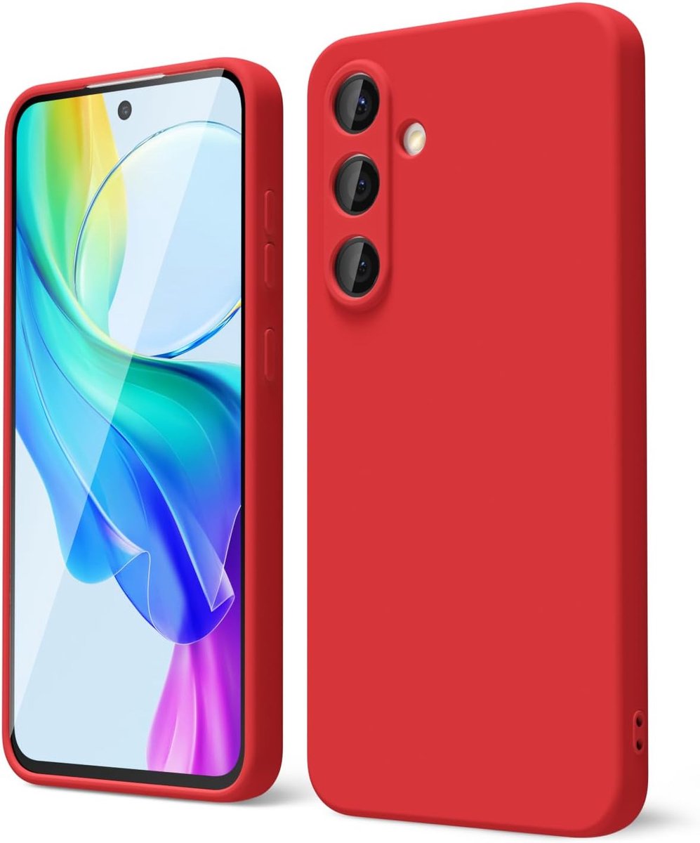 Shockproof Backcover - Liquid Silicone Soft Hoesje - Geschikt voor: Samsung Galaxy S24 - Rood