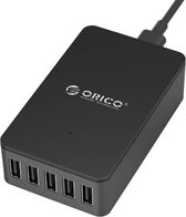Orico - Smart desktop charger met 5 USB-laadpoorten - IC chip - 40W - zwart / grijs