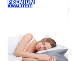 Ademvrij Hoofdkussen - Vlinderkussen - Anti Snurk - CPAP Kussen ✓ Orthopedisch Traagschuim Nekkussen - Ergonomisch Vlinder Slaapkussen - Cervicaal Hoofdkussen - Memory Foam Voor Nekklachten - Comfortabel Bedkussen - Ademvrij Hoofdkussen Apneu