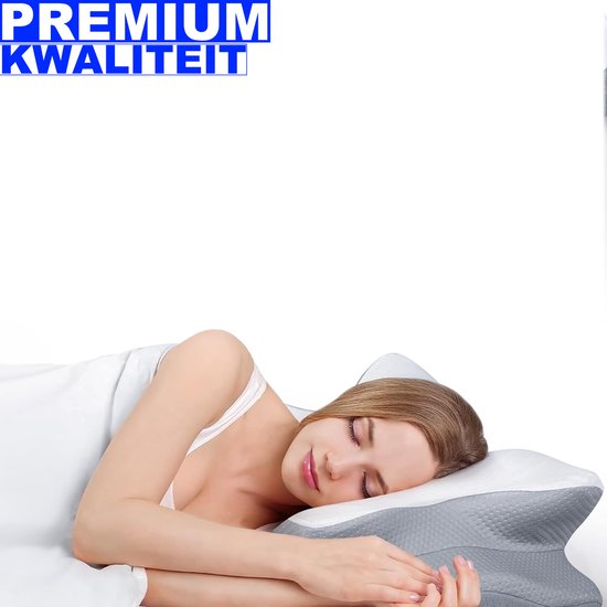 Ademvrij Hoofdkussen - Vlinderkussen - Anti Snurk - CPAP Kussen ✓ Orthopedisch Traagschuim Nekkussen - Ergonomisch Vlinder Slaapkussen - Cervicaal Hoofdkussen - Memory Foam Voor Nekklachten - Comfortabel Bedkussen - Ademvrij Hoofdkussen Apneu