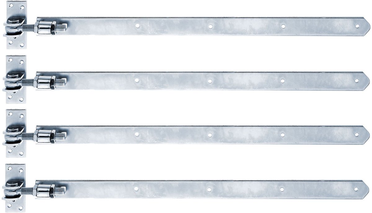 Alberts 823603 heng | recht, uiteinde afgerond, verstelbaar met 30 mm | elektrolytisch blauw verzinkt | 660 x 40 mm | Set van 4