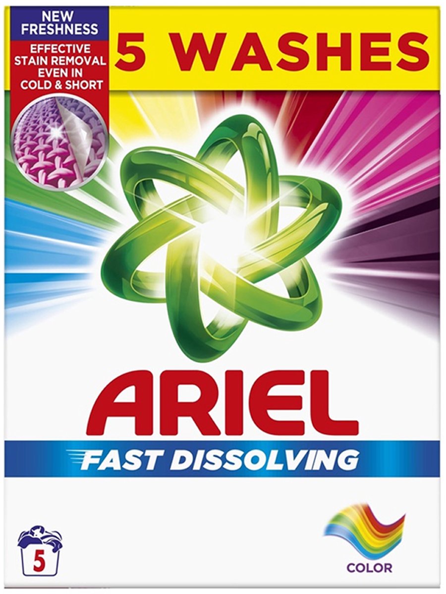 Ariel Fast Dissolving Color – Waspoeder voor Gekleurde Was – 275g – 5 Wasbeurten