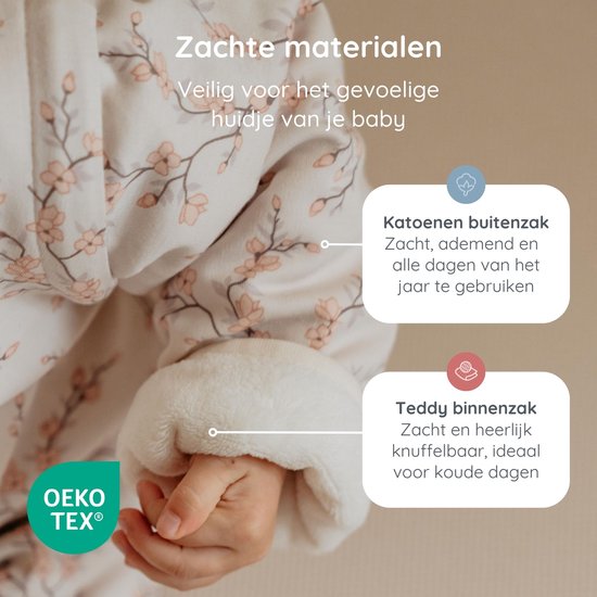 Puckababy Slaapzak 4 Seizoenen Baby - Zomerslaapzak en Winterslaapzak (6m-2,5j) - TOG 0.25 tot TOG 2.5 - Blossom van Puckababy — afbeelding 5