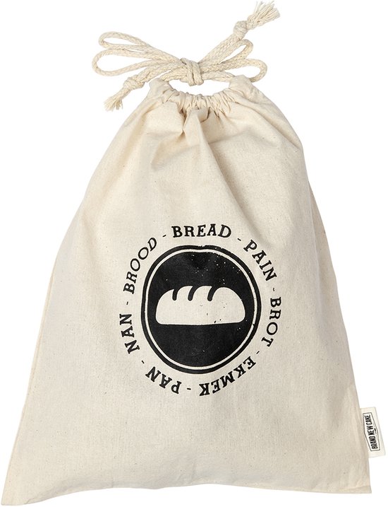 BrandNewCake Bread Bag Katoen 38x30cm (demi miche) - Sac à pain réutilisable - Sac à pain pour les boulangers amateurs - Zéro déchet - Durable