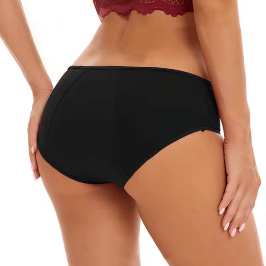 Sous-vêtements menstruels - Taille L - Zwart - Slips menstruels - sous-vêtements menstruels - sous-vêtements femme - Incontinence - Lavable