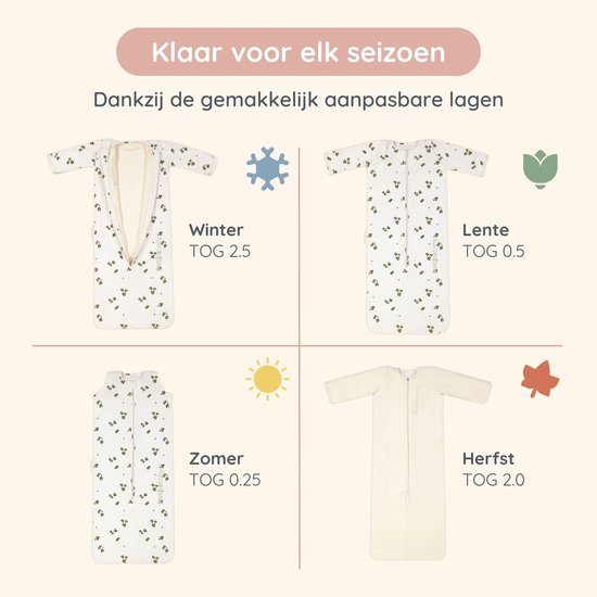 Puckababy 4 seizoenen Slaapzak Baby (6m-2,5y) - 4 Seasons - Lucky Clover