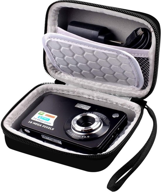 Digitale cameratas, beschermende harde tas voor Kodak Pixpro/Canon PowerShot ELPH 180/190/G7 X Mark II/G7X Mark III/Sony DSCW800 camera, wordt geleverd met anti-schok bubbel, dubbele opslaglaag