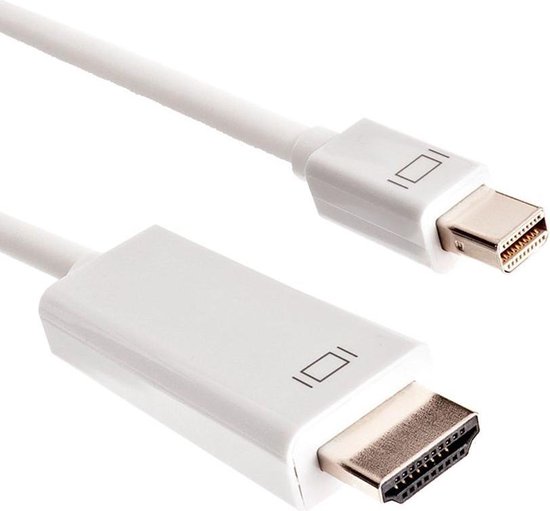 Câble Coretek Mini DisplayPort 1.1 vers HDMI 1.3 (Full HD 1080p) / blanc -  1,8 mètres | bol.com