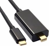 USB-C naar Mini DisplayPort kabel (4K 60 Hz) / zwart - 1,8 meter
