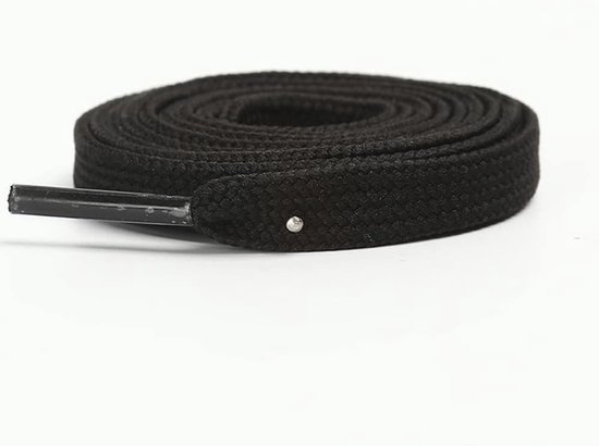 Stepace 2 paar platte schoenveters, 8 mm breed premium vervangende veters voor sportschoenen, sportschoenen en vrijetijdsschoenen Wit100