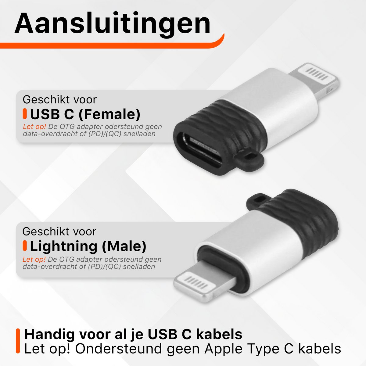 2x Usb C Verloop Converter - geschikt voor Apple Lightning naar USB-C (Female) - OTG Adapter - Verloopstuk geschikt voor AirPods, AirPods Pro en AirPods Max met Lightning, iPad en iPhone 14 13 12 11 X naar USB C Verloopstuk Koppelstuk – foto 3