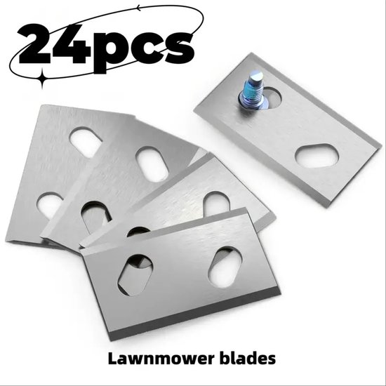 24x Robotmaaier Messen – Vervangingsmesjes met Schroeven – Compatibel met Robomow RK Serie – Roestvrijstaal – Duurzame Dubbelzijdige Bladen – Accessoires voor Grasmaaier – Incl. Opbergdoos