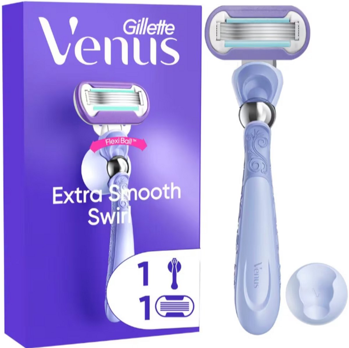 Gillette Venus Extra Smooth Swirl Scheersysteem - 1 Handvat + 1 Scheermesje