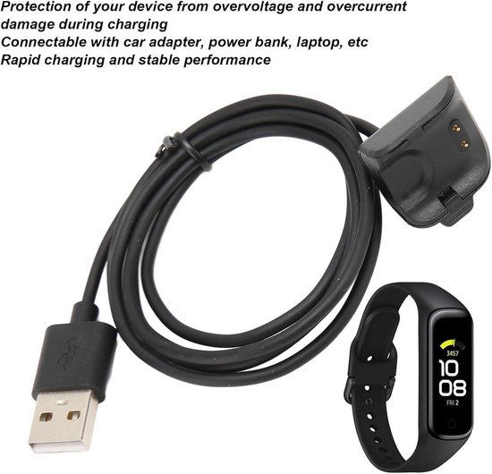 kwmobile USB-oplaadkabel compatibel met Xiaomi Redmi Watch 2 Lite/Redmi Watch 3 / Band 7 Pro/Smart Band Pro kabel - Laadkabel voor smartwatch - In zwart