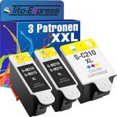 PlatinumSerie 3x cartridge alternatief voor Samsung INK-M210 Black & Color