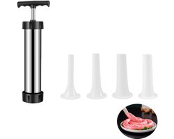 CRLYN® Worstenvuller - Worstenmaker Machine - Handmatig - RVS - Zilver en Zwart