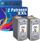 Set van 2x gerecyclede inkt cartridges voor Canon CL-41
