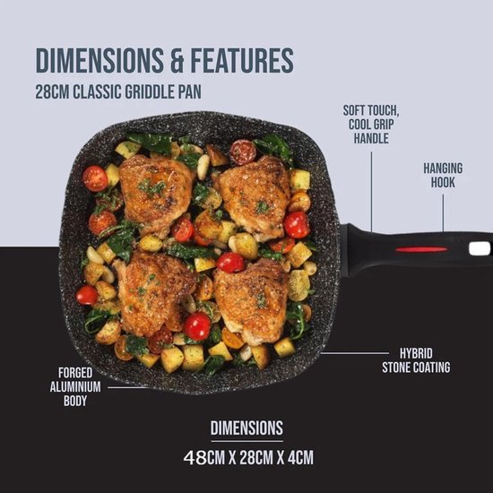Ideal 28 cm Grillpfanne für das Braten von Fleisch