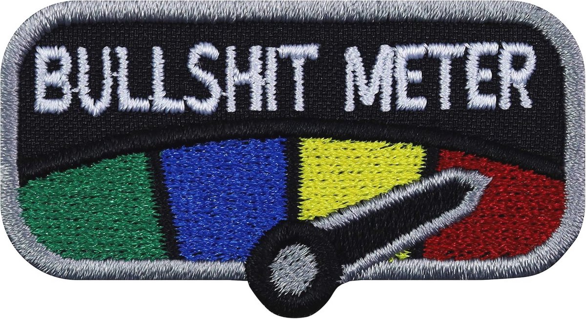 Grappige Geborduurde Bullshitmeter Patch voor DIY Hechten en Strijken - 60x32mm