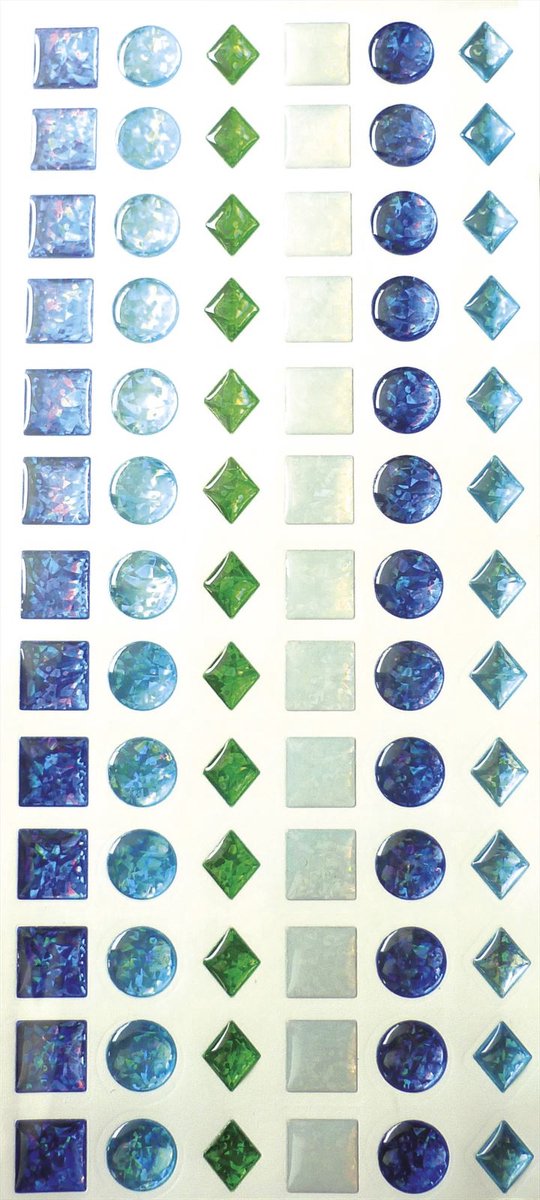 Graine Creative epoxy stickers knutselen 12 mm blauw 78 stuks decoratie.
